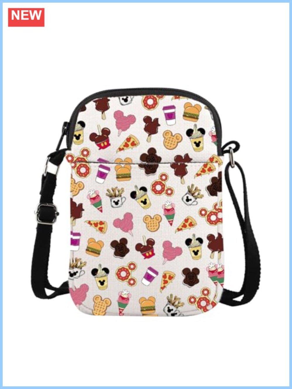 Just Here For The Snacks Crossbody Bag Cute Canvas Pouch Cosmetic Storage